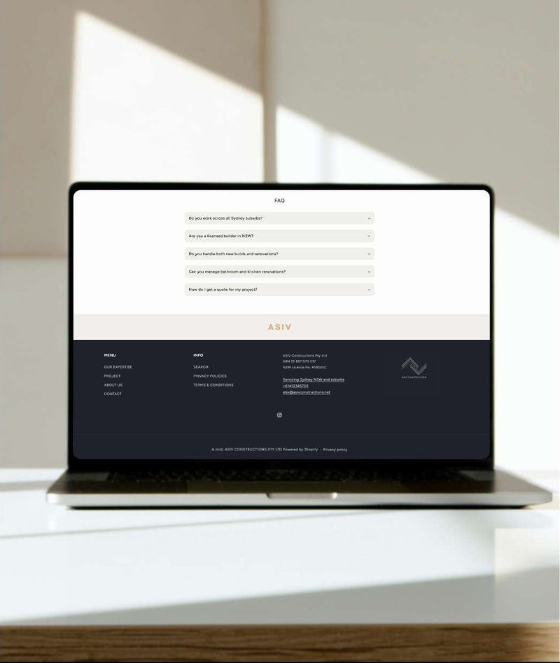 ASIV CONSTRUCTIONS • CUSTOM BUILDER